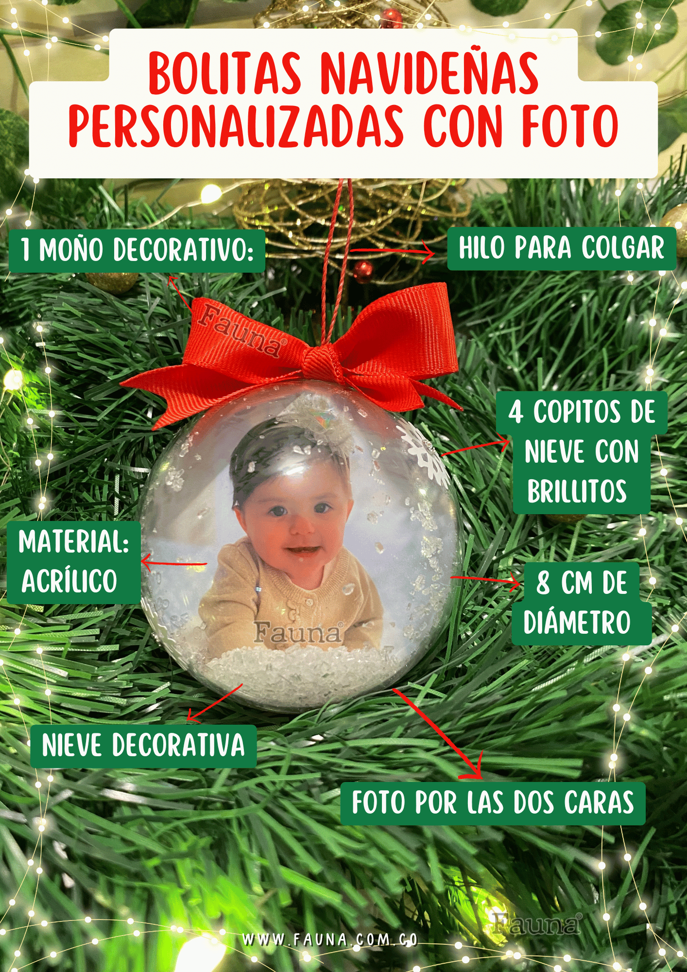 9 Bolas de Navidad Personalizadas con Foto