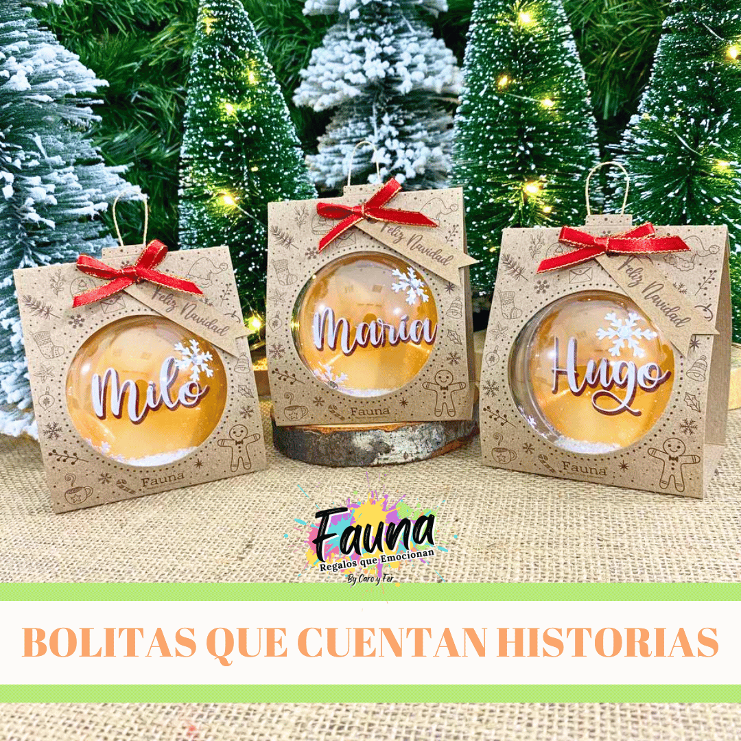 Bolitas Navideñas Premium personalizadas con Nombres - Fauna Regalos que emocionan