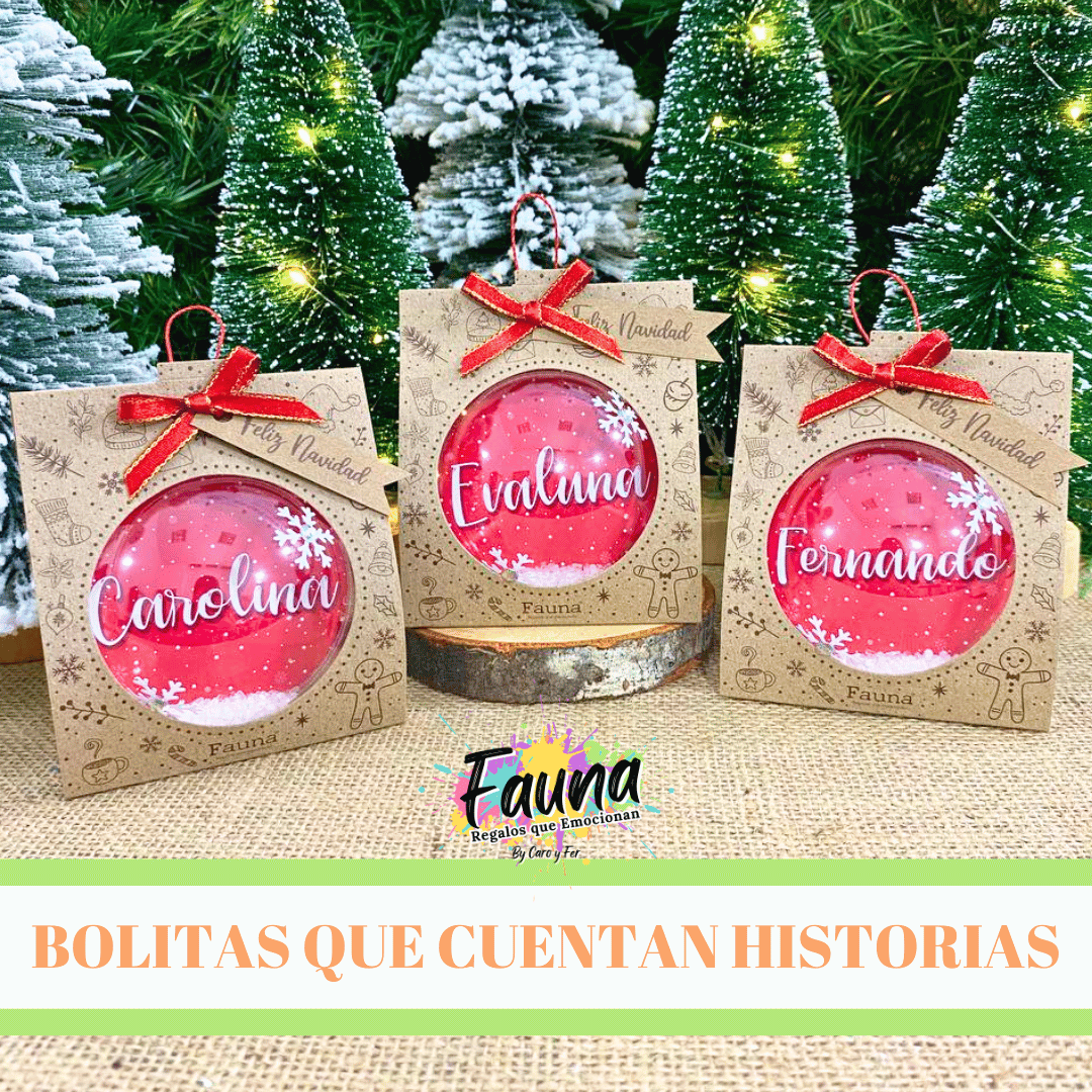 Bolitas Navideñas Premium personalizadas con Nombres - Fauna Regalos que emocionan