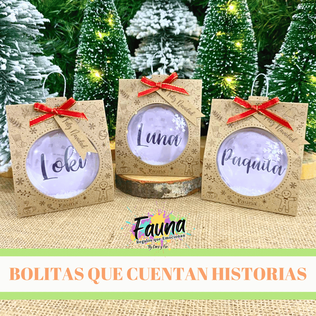 Bolitas Navideñas Premium personalizadas con Nombres - Fauna Regalos que emocionan