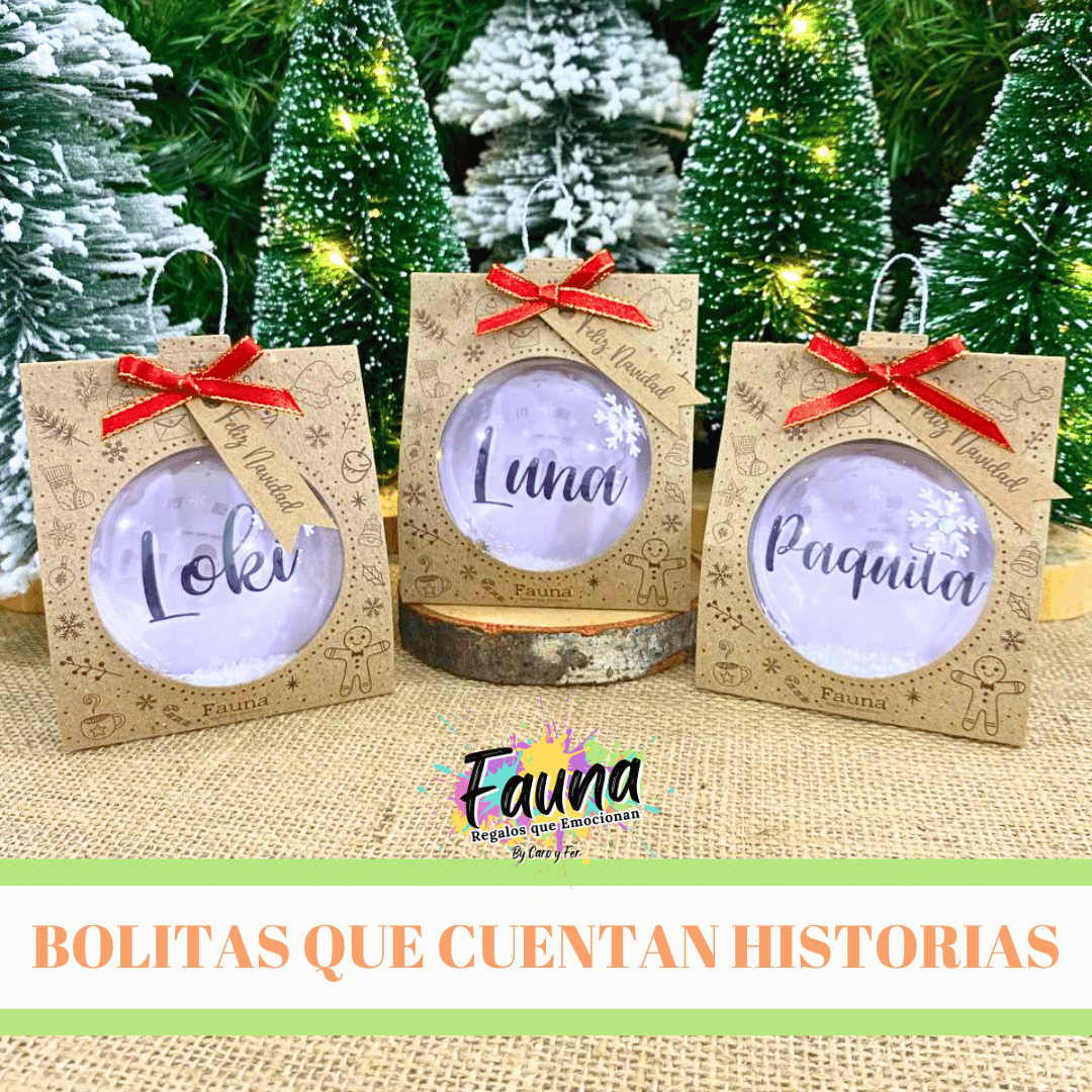 Bolitas Navideñas Premium personalizadas con Nombres - Fauna Regalos que emocionan