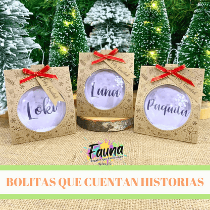 Bolitas Navideñas Premium personalizadas con Nombres