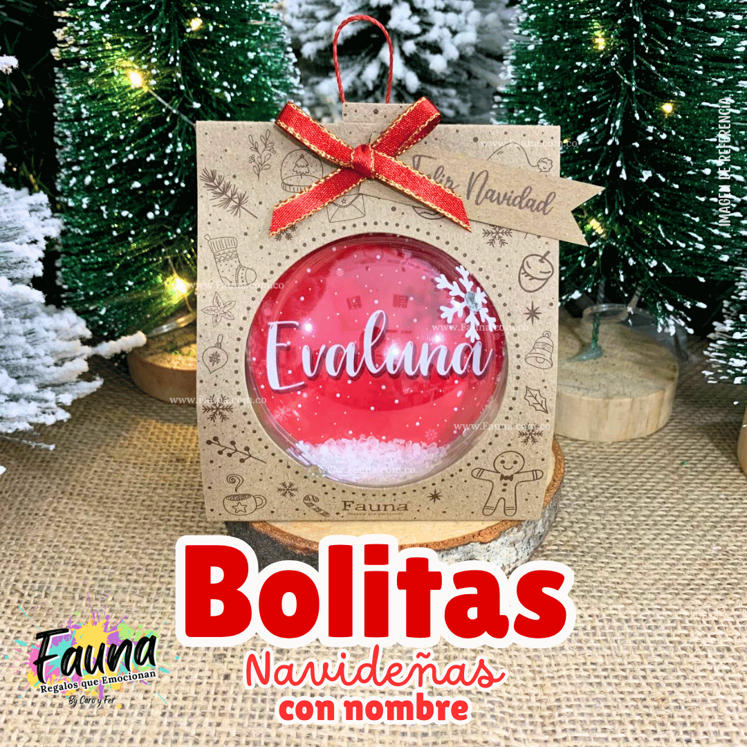 Bolitas Navideñas Premium personalizadas con Nombres