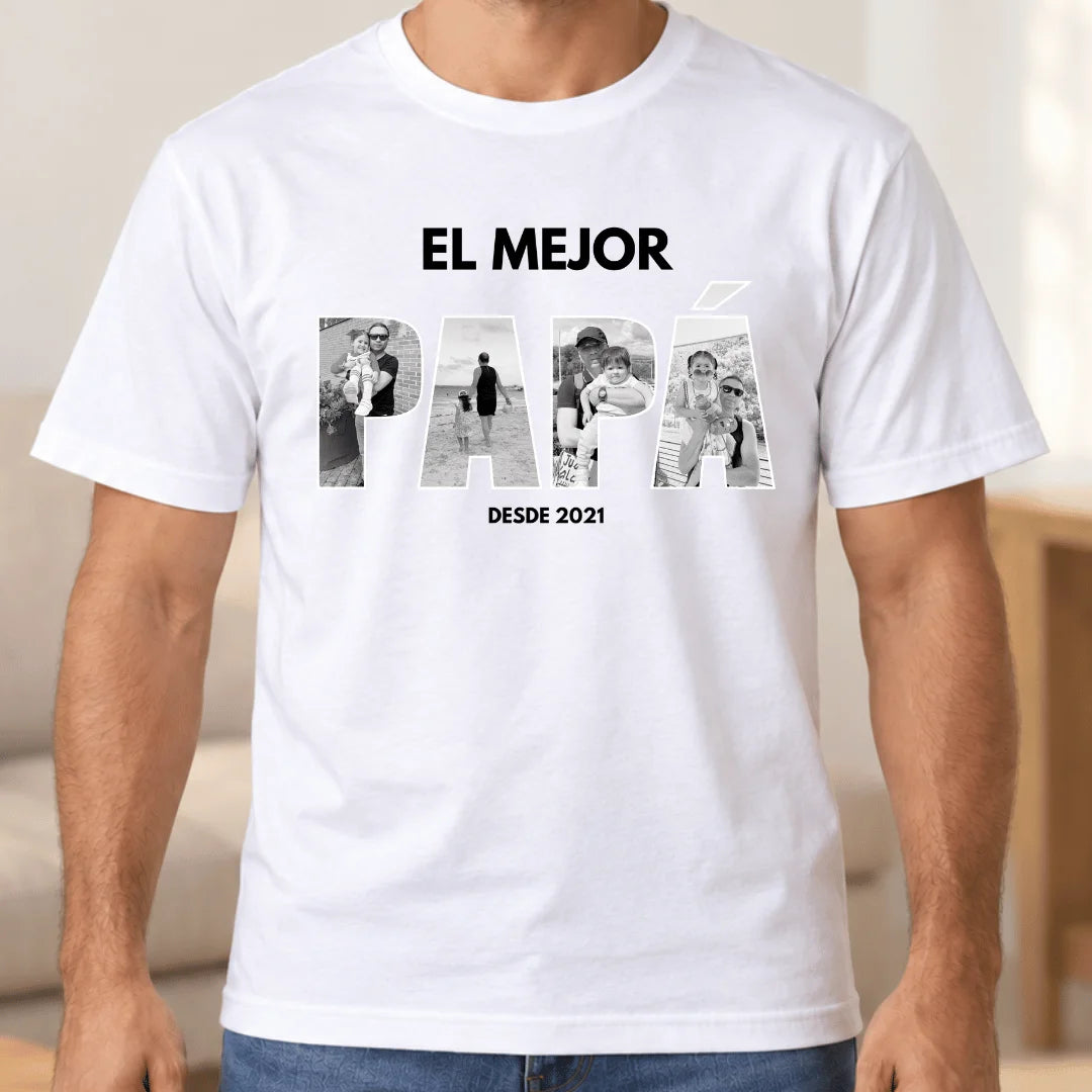 El Mejor Papá – Camiseta Personalizada con Fotos