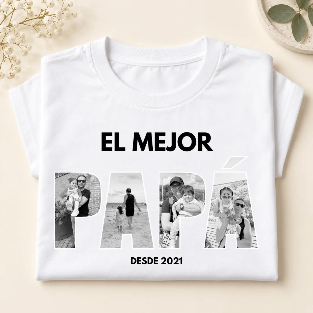 El Mejor Papá – Camiseta Personalizada con Fotos