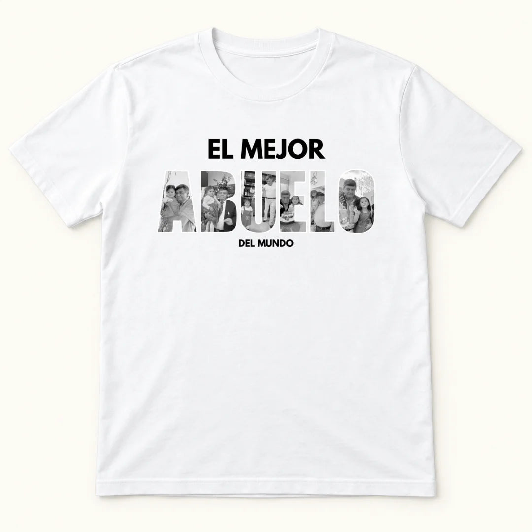 El Mejor Abuelo del Mundo – Camiseta Personalizada con Fotos