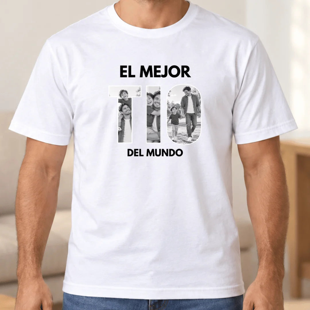 El Mejor Tío del Mundo – Camiseta Personalizada con Fotos