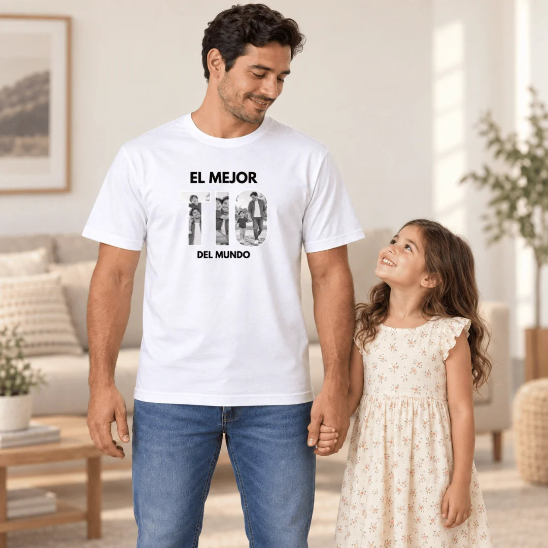 El Mejor Tío del Mundo – Camiseta Personalizada con Fotos