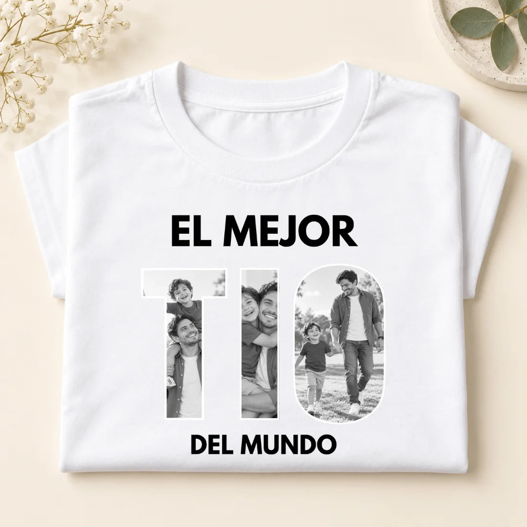 El Mejor Tío del Mundo – Camiseta Personalizada con Fotos