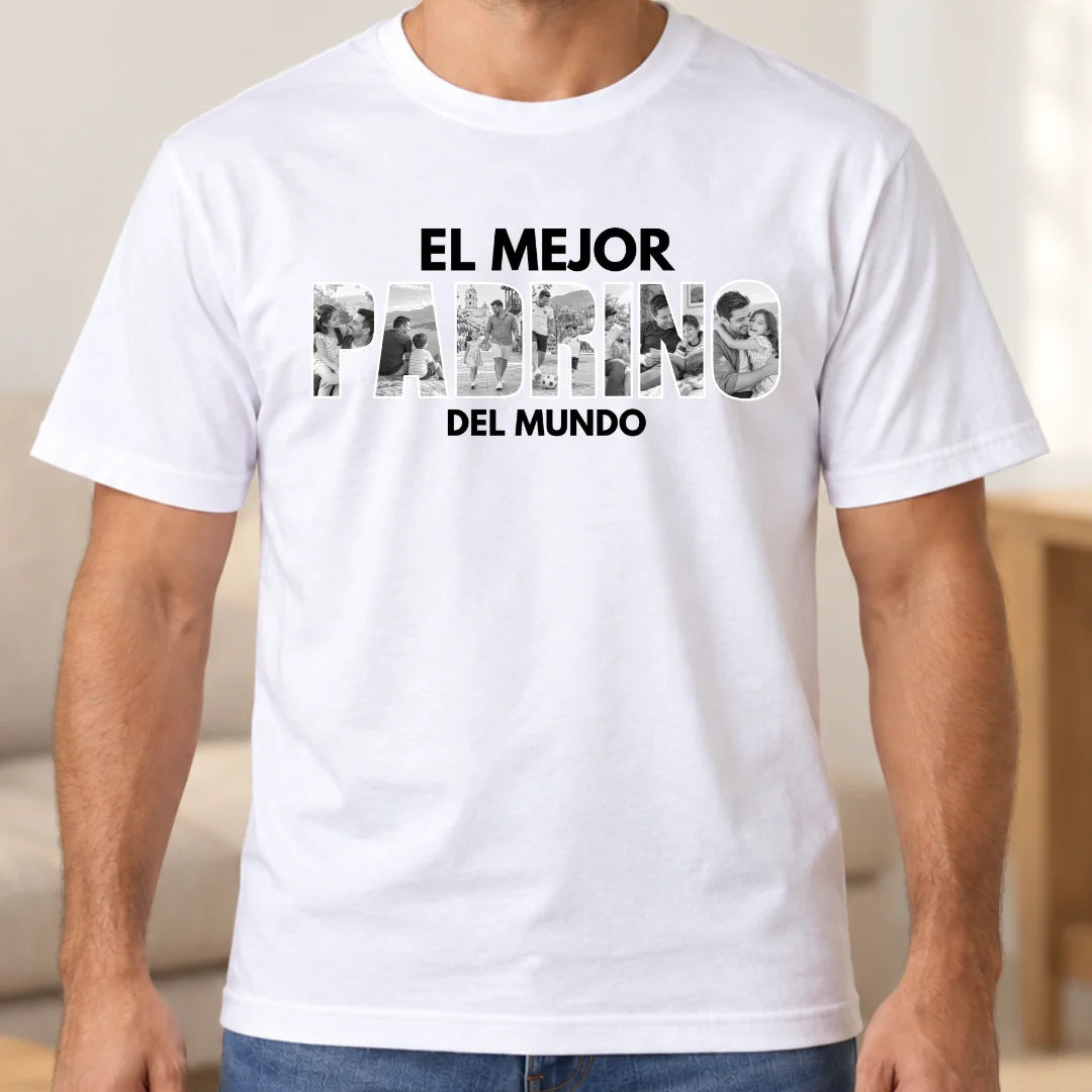 El Mejor Padrino – Camiseta Personalizada con Fotos