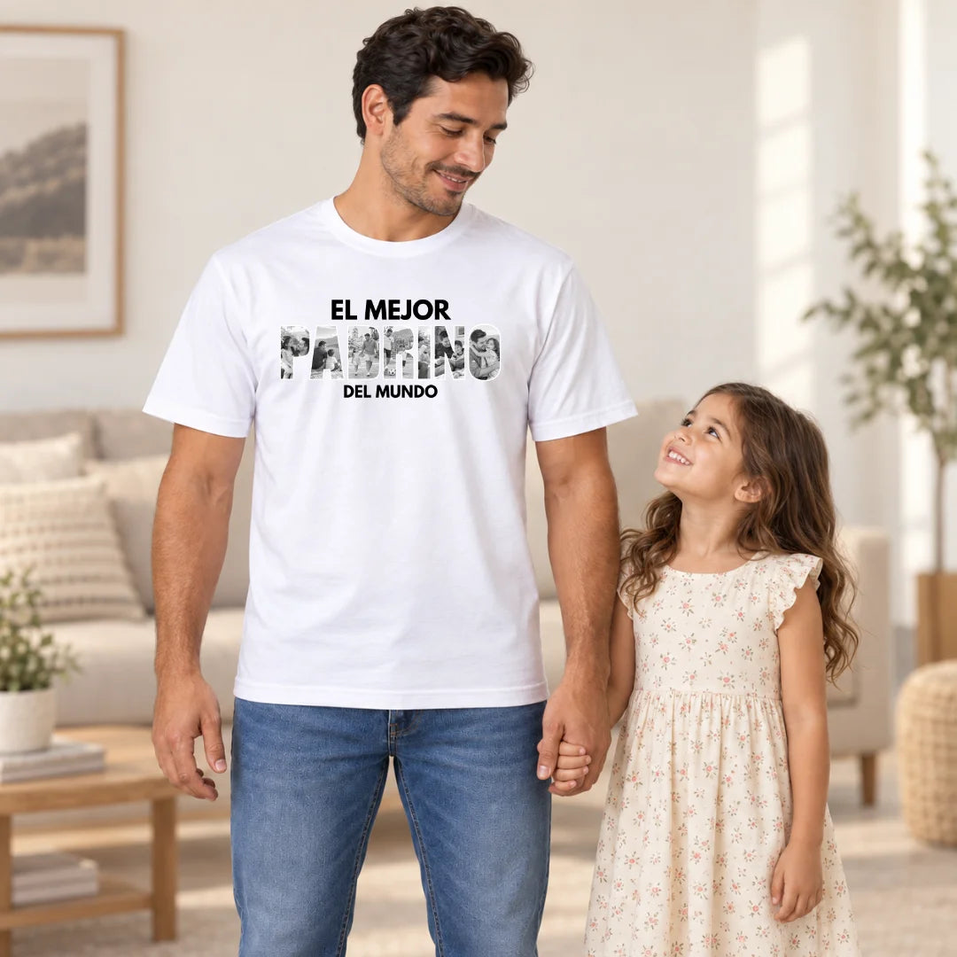 El Mejor Padrino – Camiseta Personalizada con Fotos