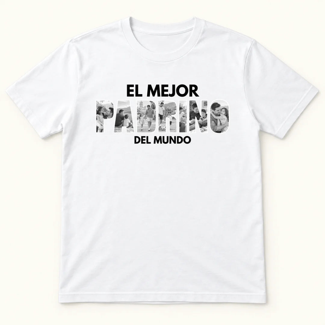 El Mejor Padrino – Camiseta Personalizada con Fotos