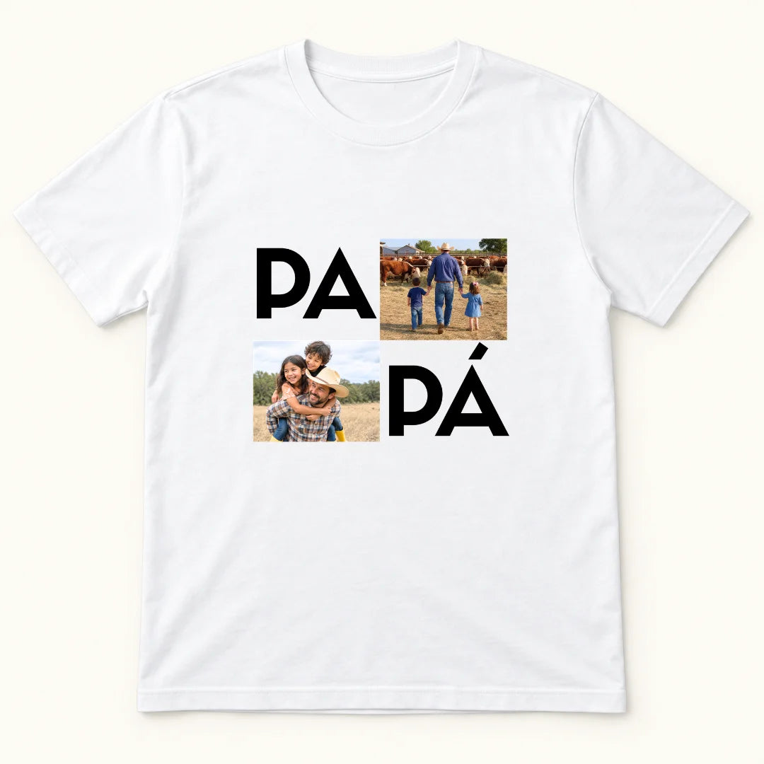 Papá en Momentos – Camiseta Personalizada con Fotos