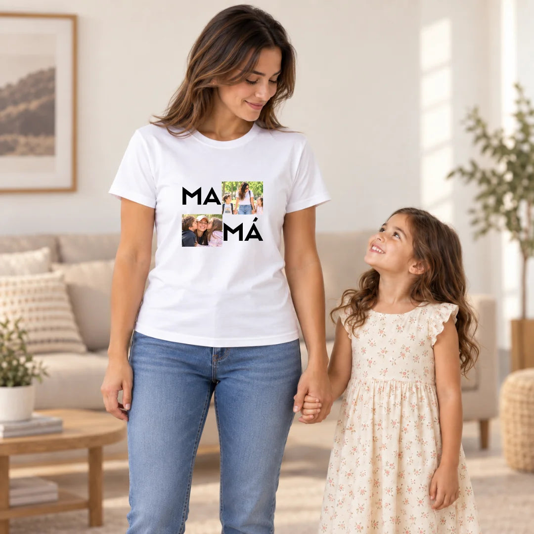 Mamá con Fotos – Camiseta Personalizada con Fotos