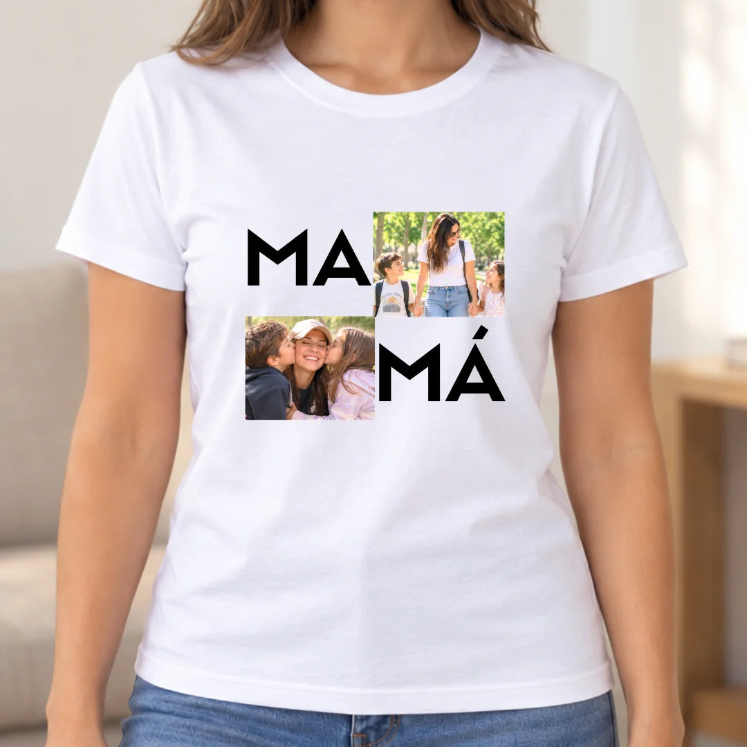 Mamá con Fotos – Camiseta Personalizada con Fotos