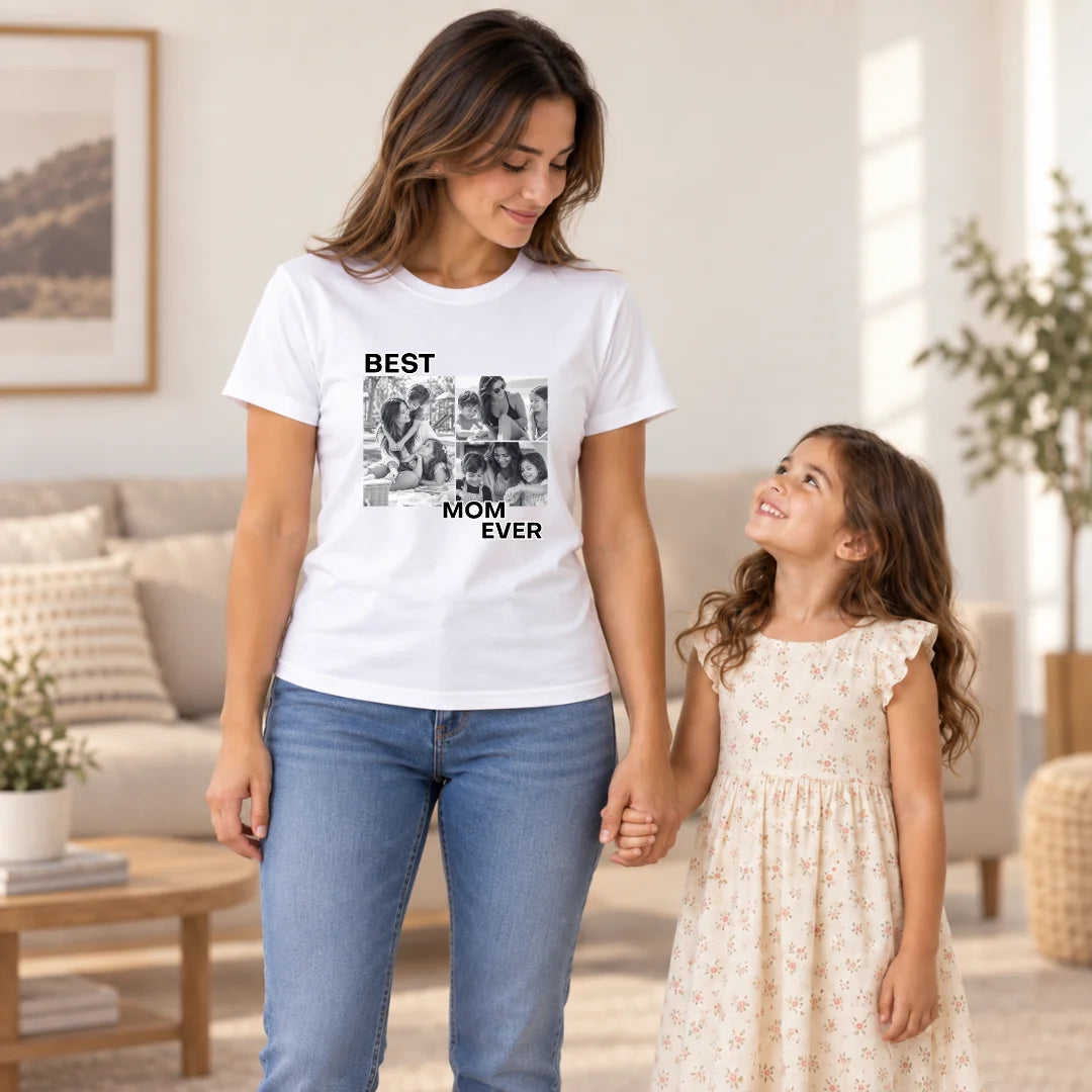 Best Mom Ever – Camiseta Personalizada con Fotos