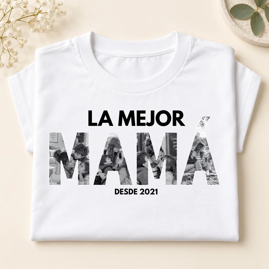 Mamá en Cada Recuerdo – Camiseta Personalizada con Fotos