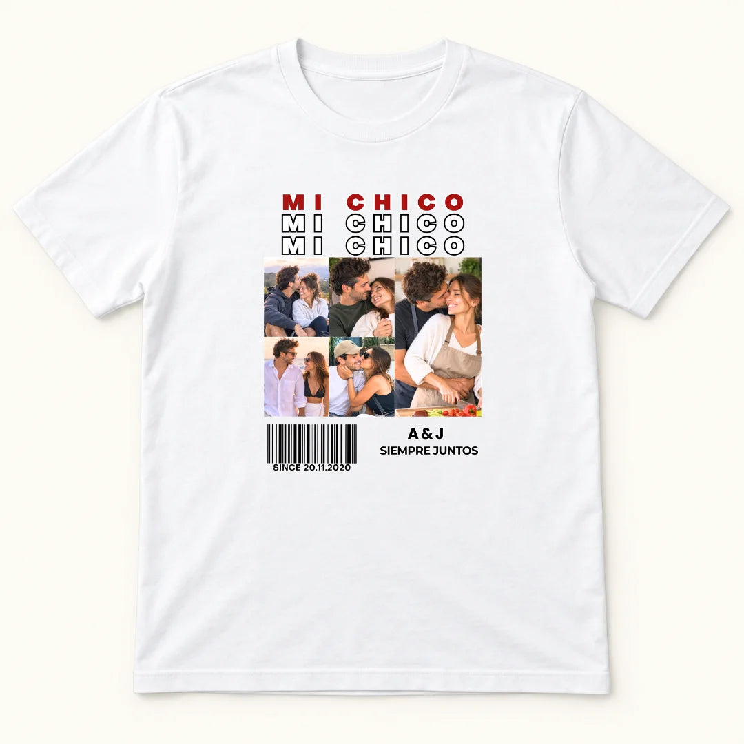 Mi Chico, Siempre Juntos – Camiseta Personalizada con Fotos