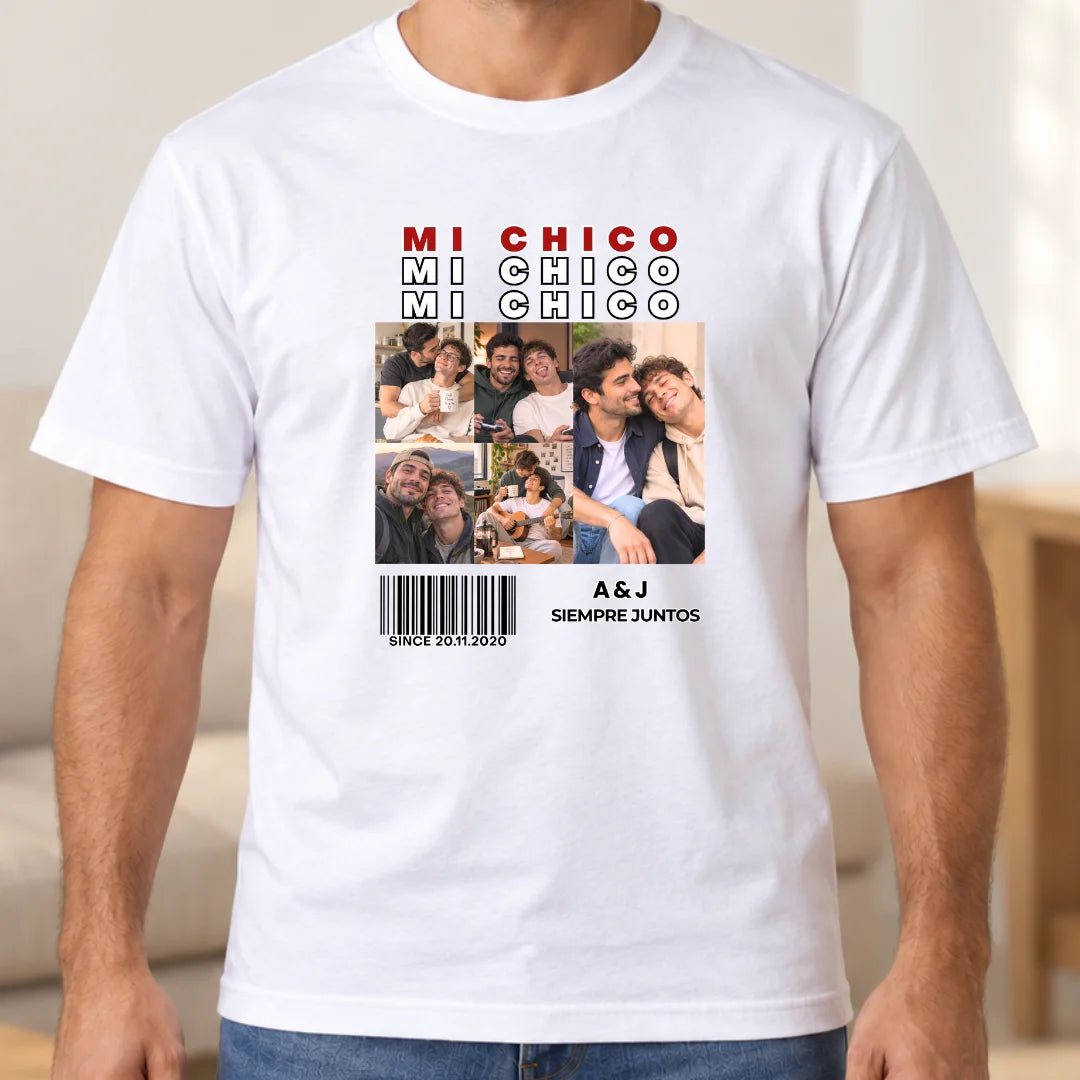 Nuestra Historia Juntos – Camiseta Personalizada con Fotos