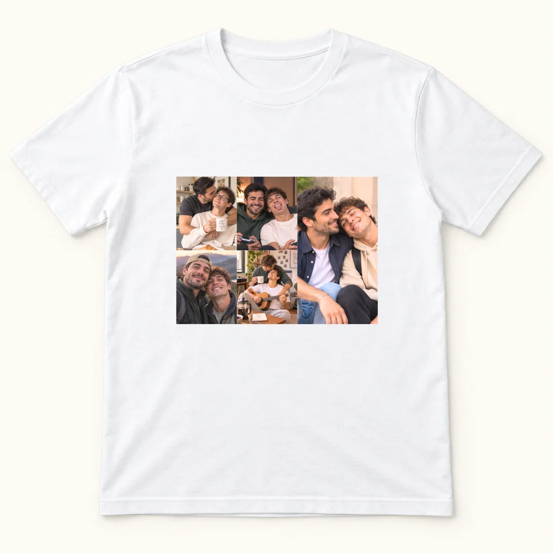 Nuestra Historia Juntos – Camiseta Personalizada con Fotos