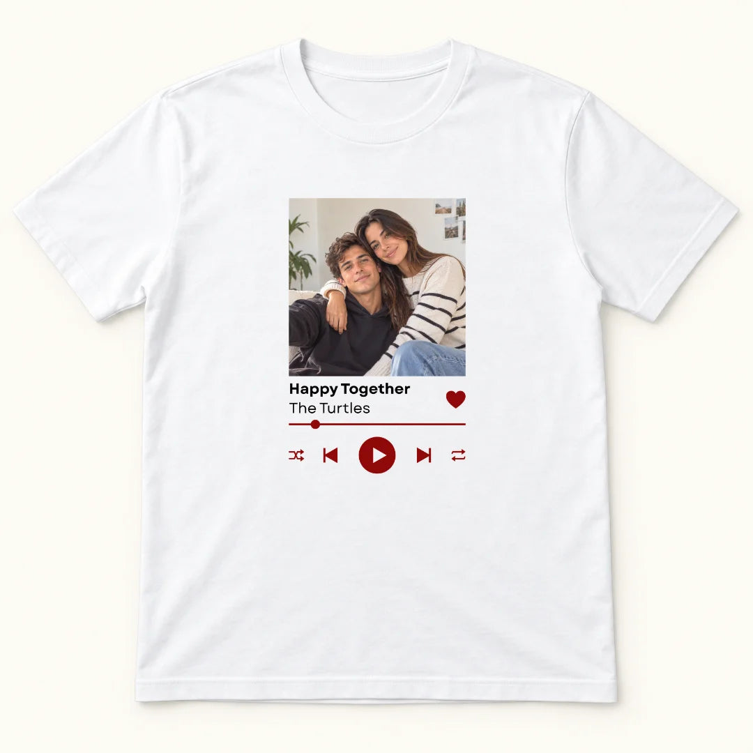Nuestra Canción – Camiseta Personalizada con Foto y Canción