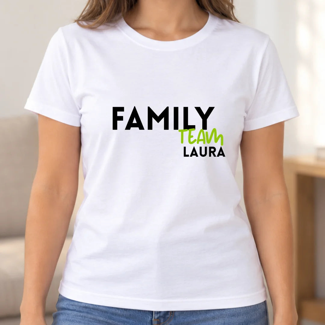 Family Team – Camiseta Personalizada con Nombre