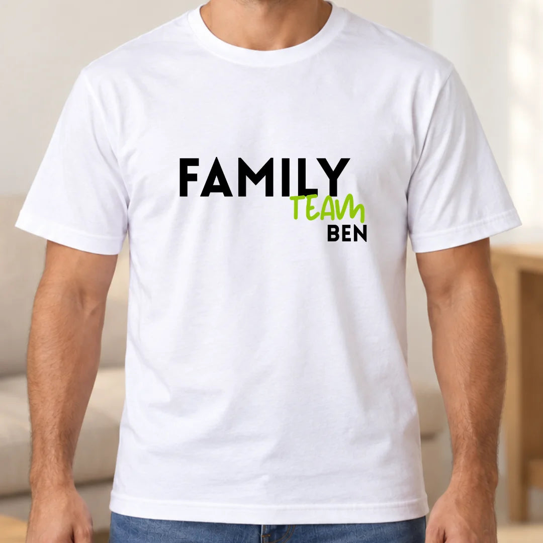 Family Team – Camiseta Personalizada con Nombre