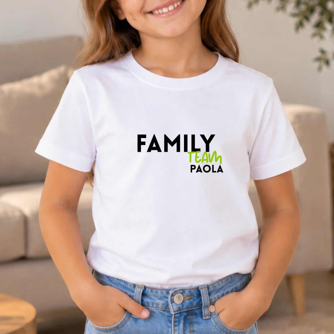 Family Team – Camiseta Personalizada con Nombre