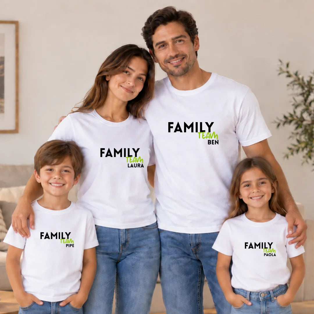 Family Team – Camiseta Personalizada con Nombre