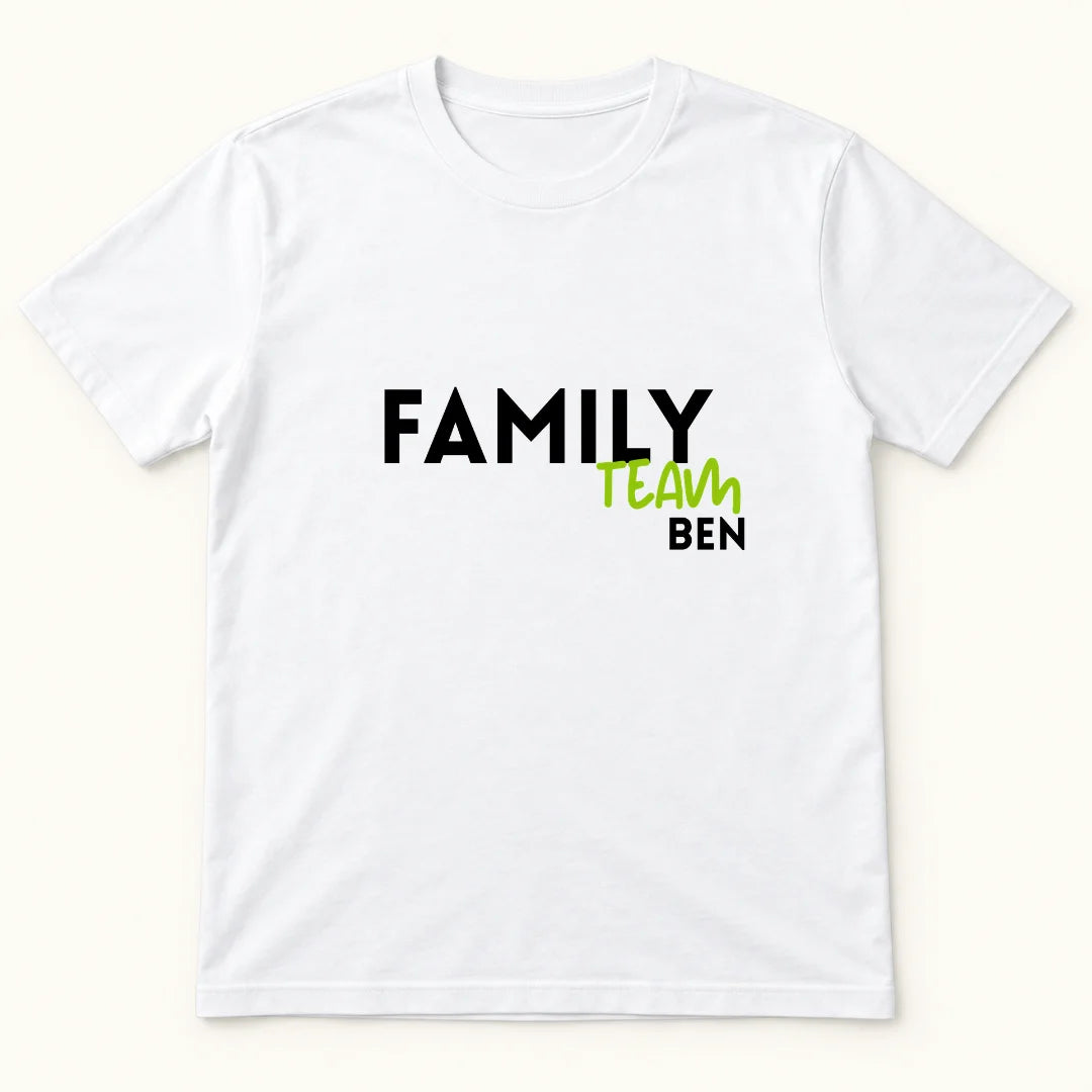 Family Team – Camiseta Personalizada con Nombre