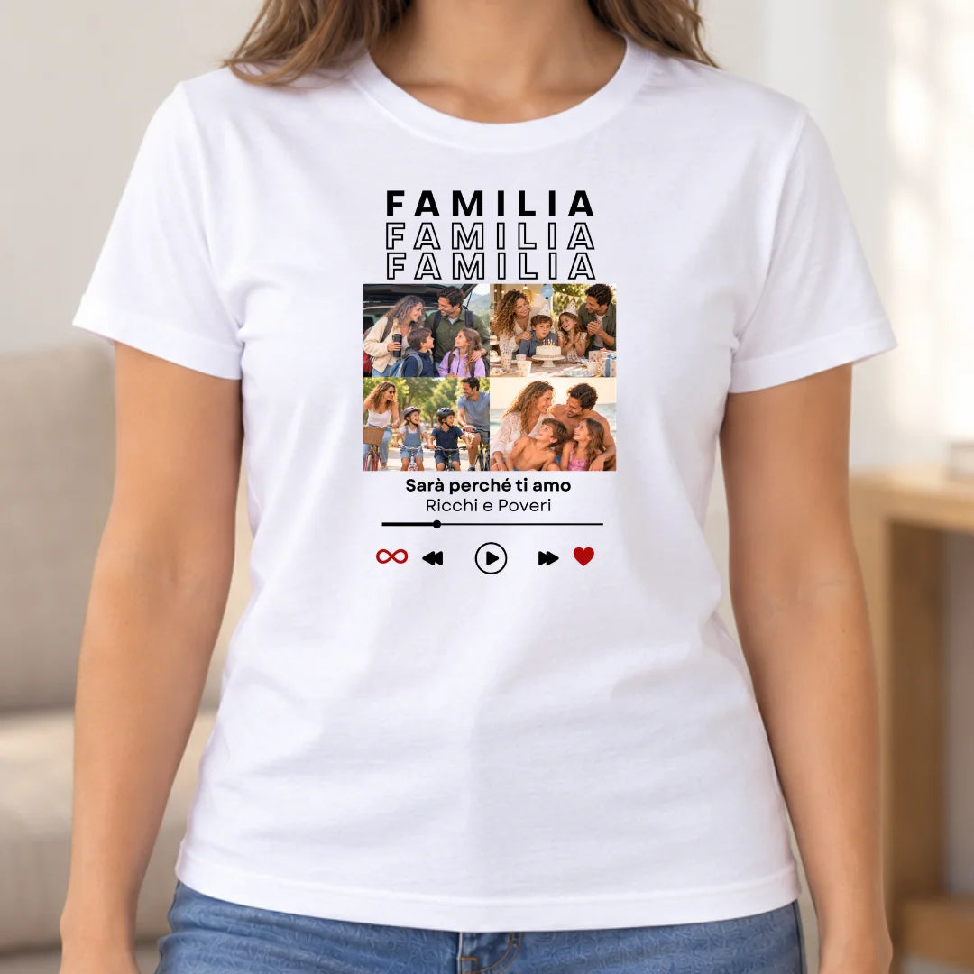 Nuestra Historia en una Canción – Camiseta Personalizada con Fotos y Canción