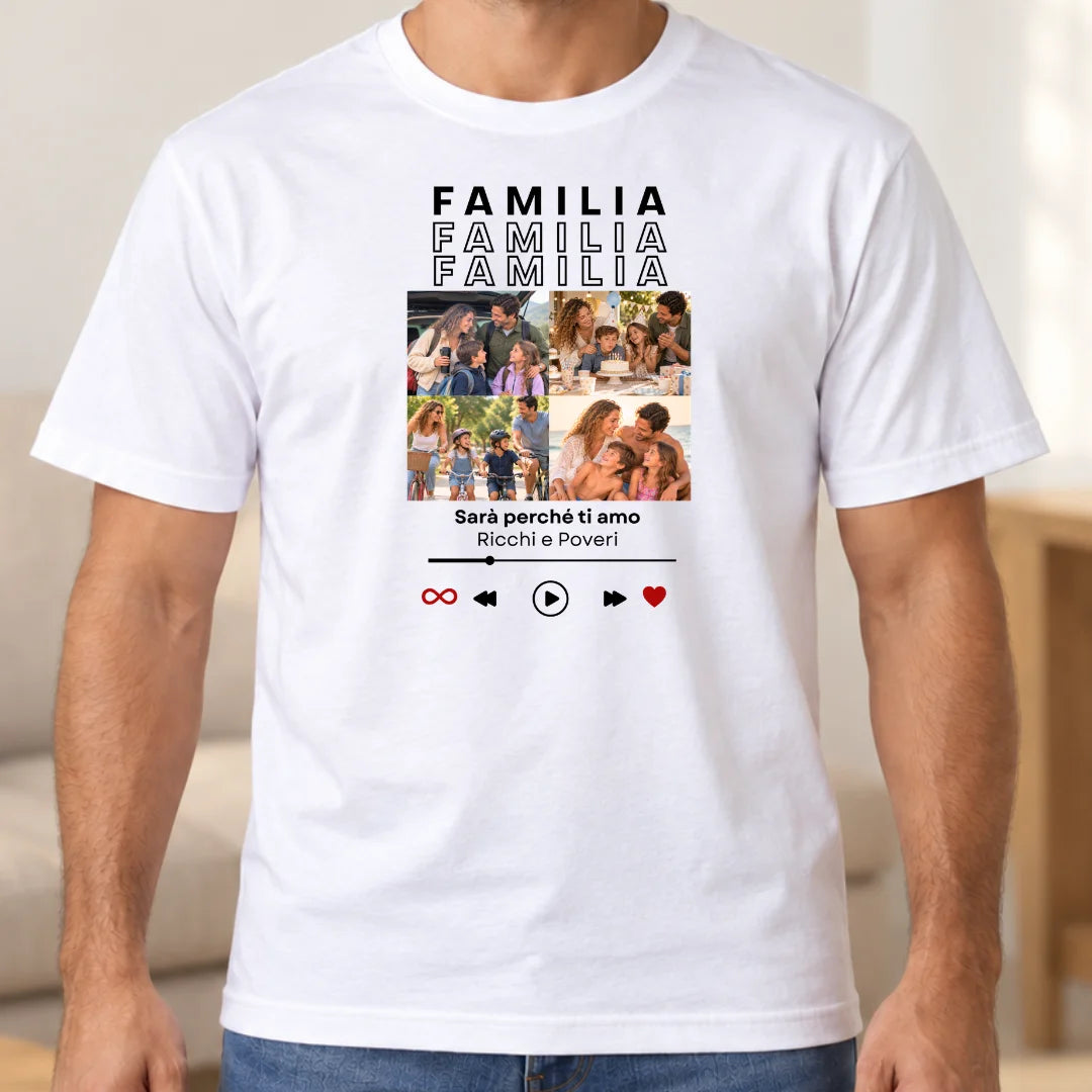 Nuestra Historia en una Canción – Camiseta Personalizada con Fotos y Canción