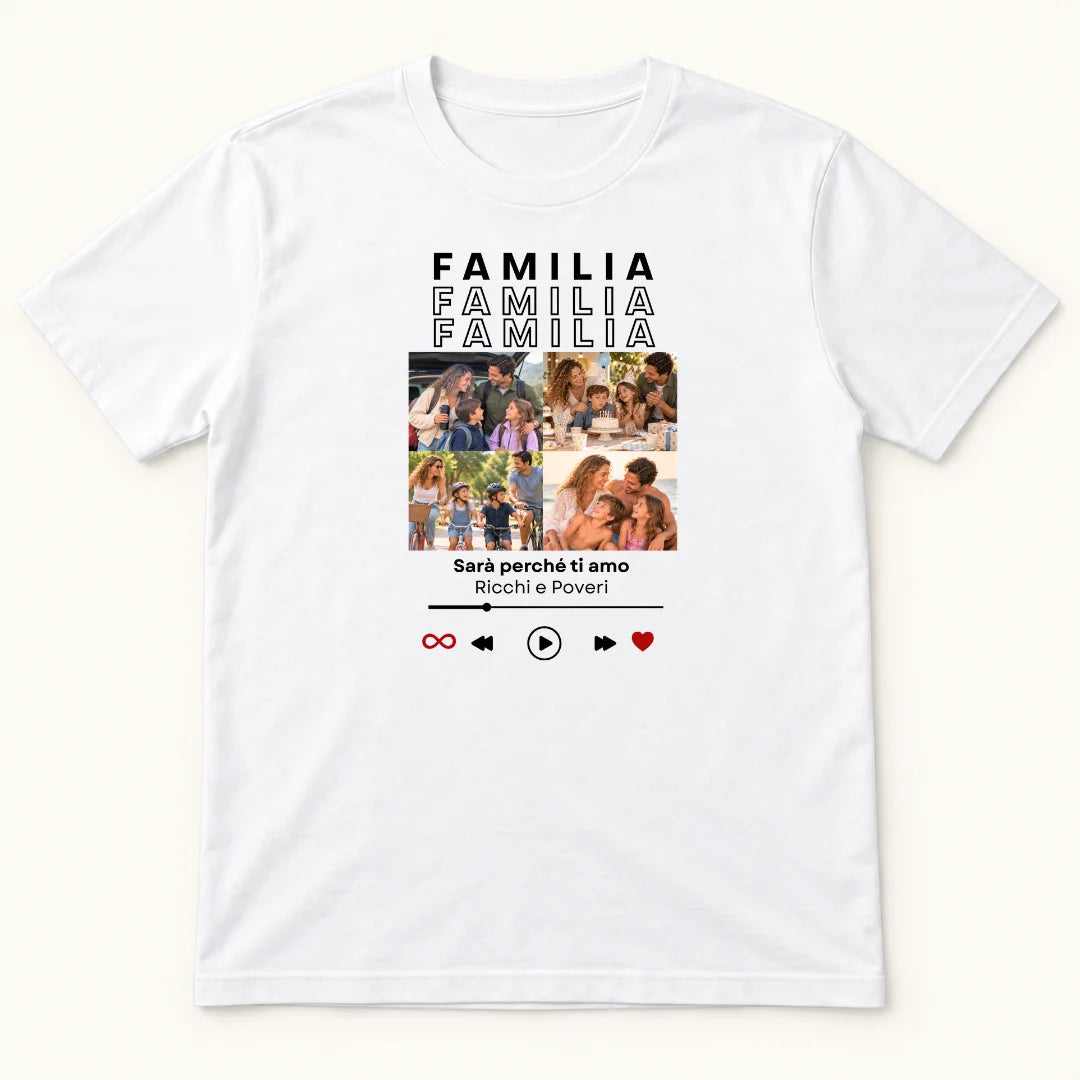 Nuestra Historia en una Canción – Camiseta Personalizada con Fotos y Canción