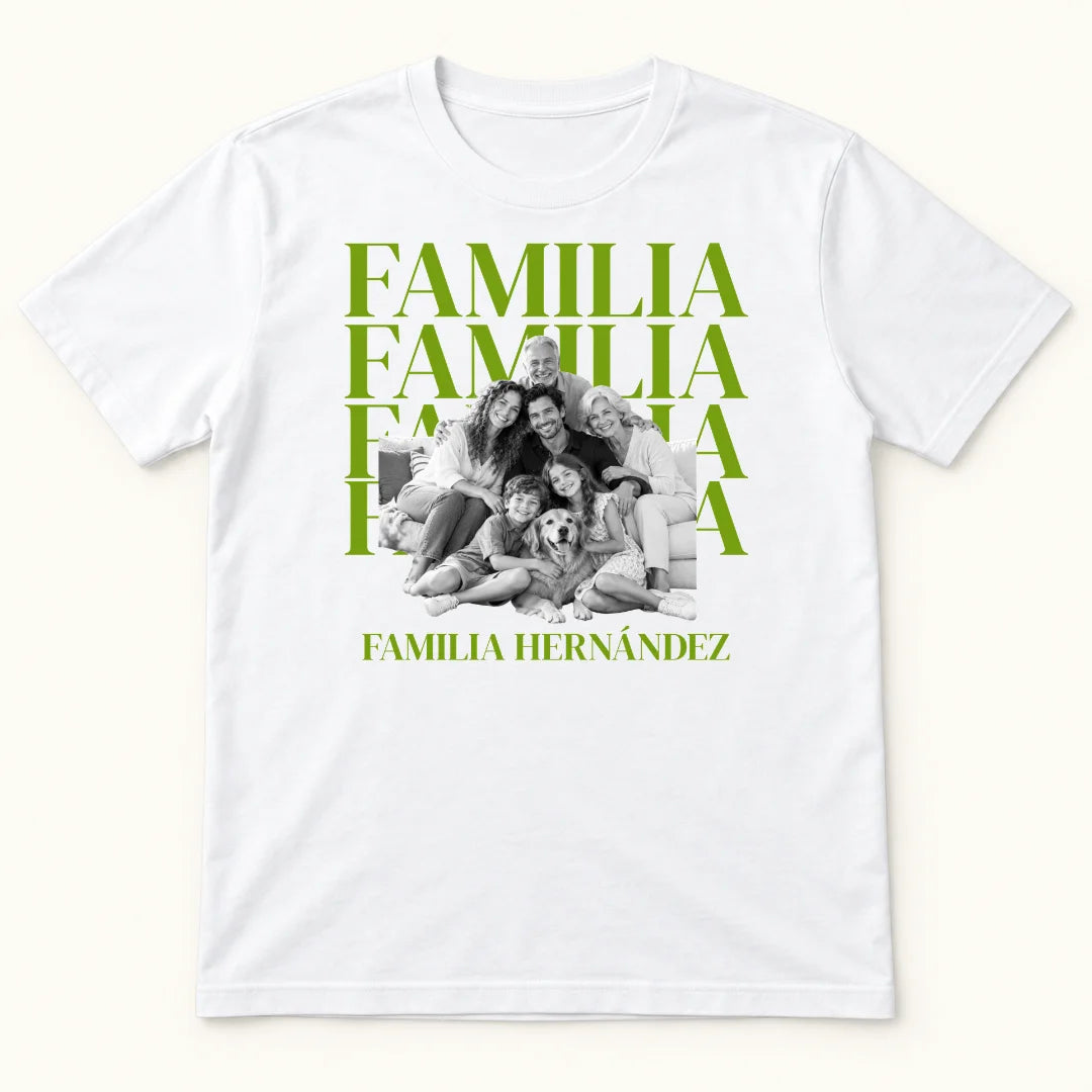 Familia por Siempre – Camiseta Personalizada con Foto y Apellido