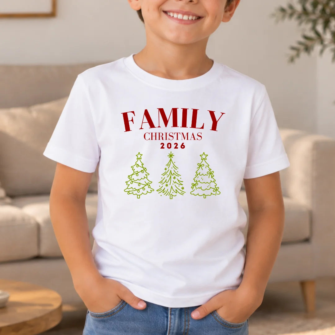 Navidad en Familia – Camiseta Personalizada con Foto y Nombre Familiar