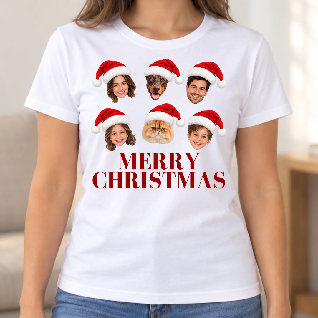 La Familia que Hace Navidad – Camiseta Personalizada con Fotos