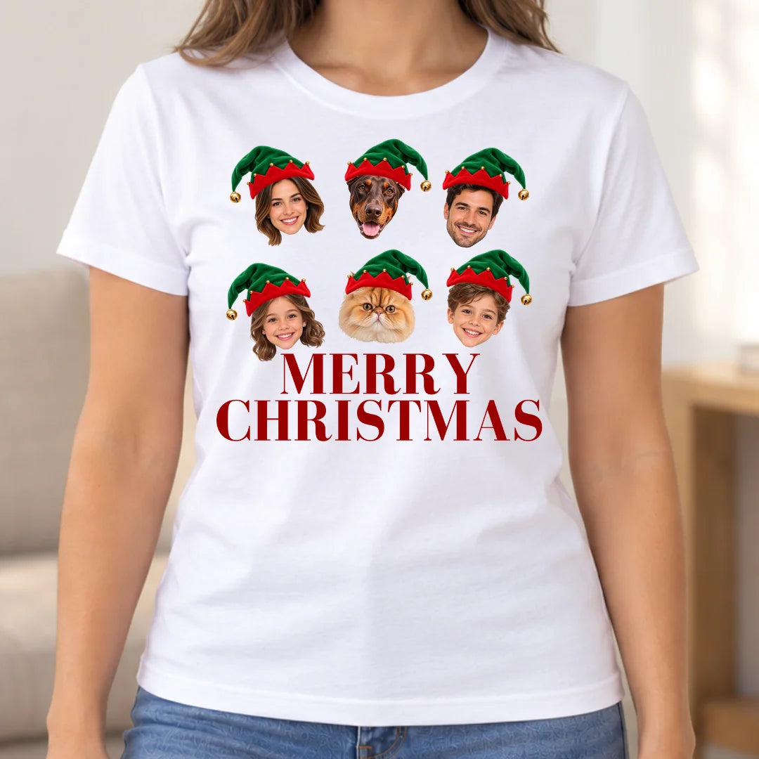 Navidad, Todos Juntos – Camiseta Personalizada con Fotos