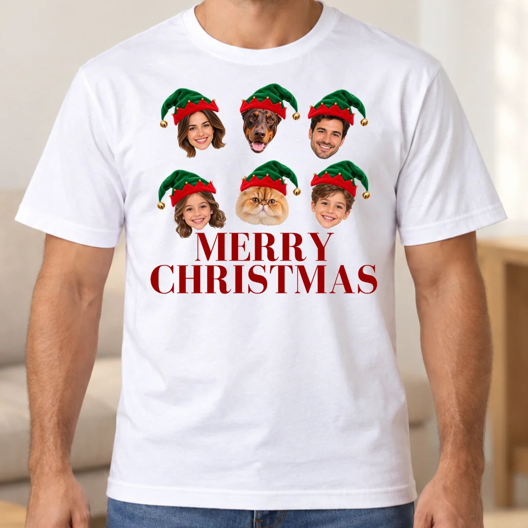 Navidad, Todos Juntos – Camiseta Personalizada con Fotos