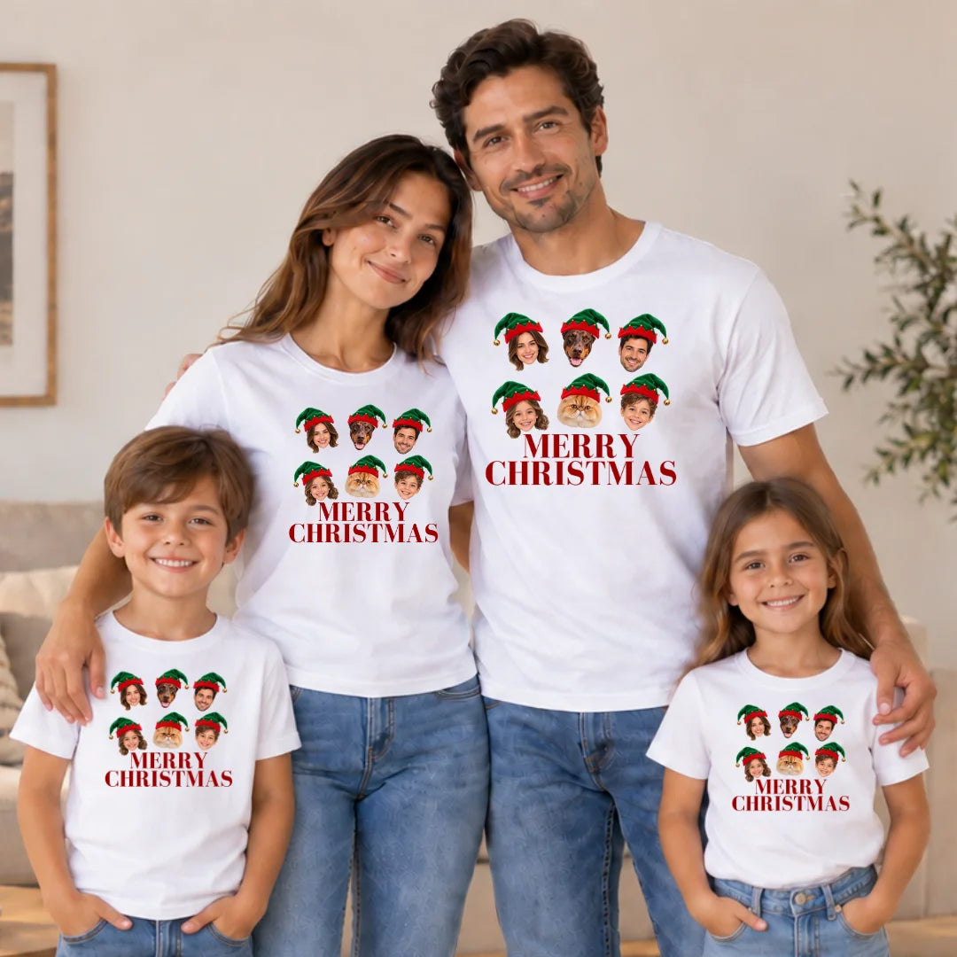 Navidad, Todos Juntos – Camiseta Personalizada con Fotos