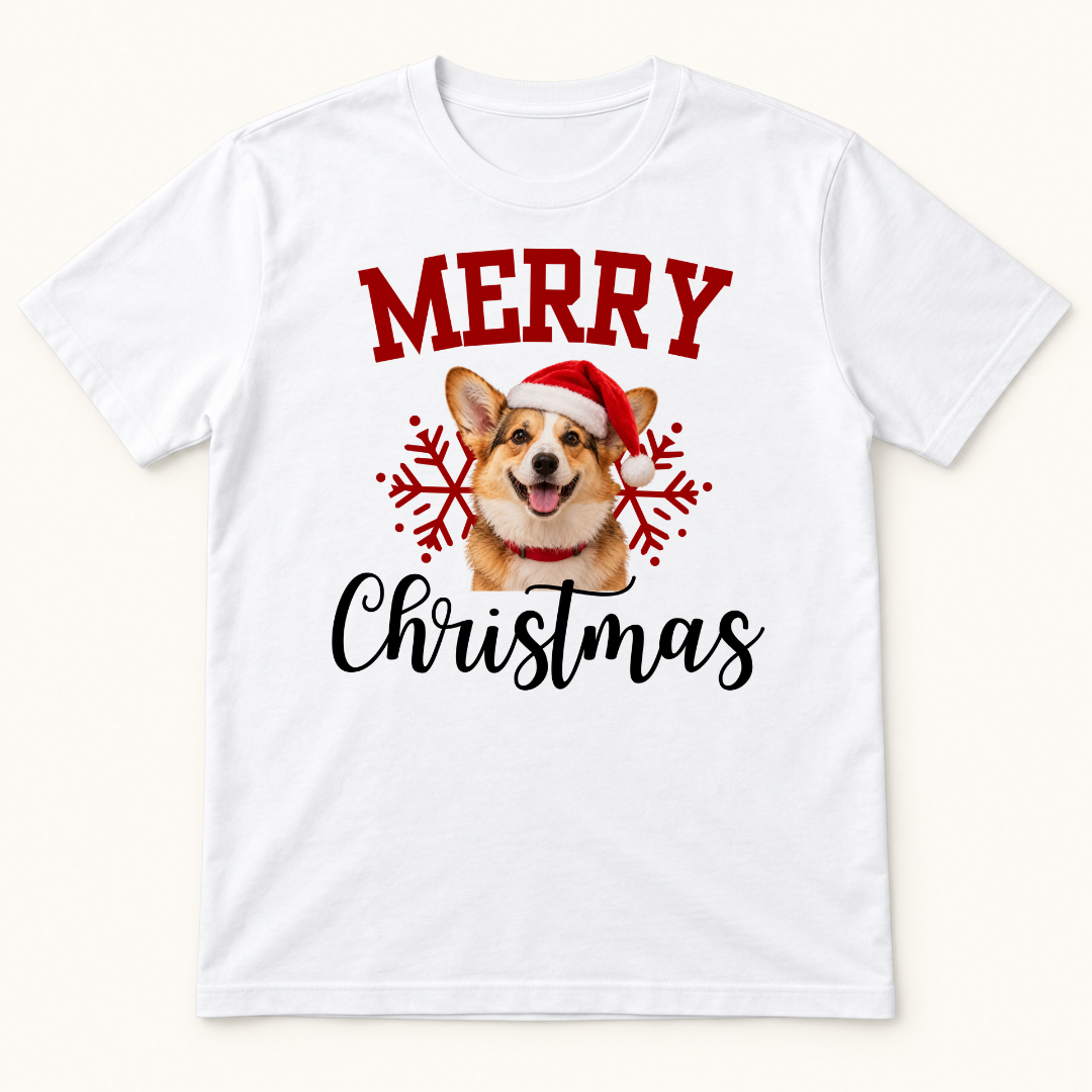 Navidad con Patitas – Camiseta Personalizada con Foto de Mascota
