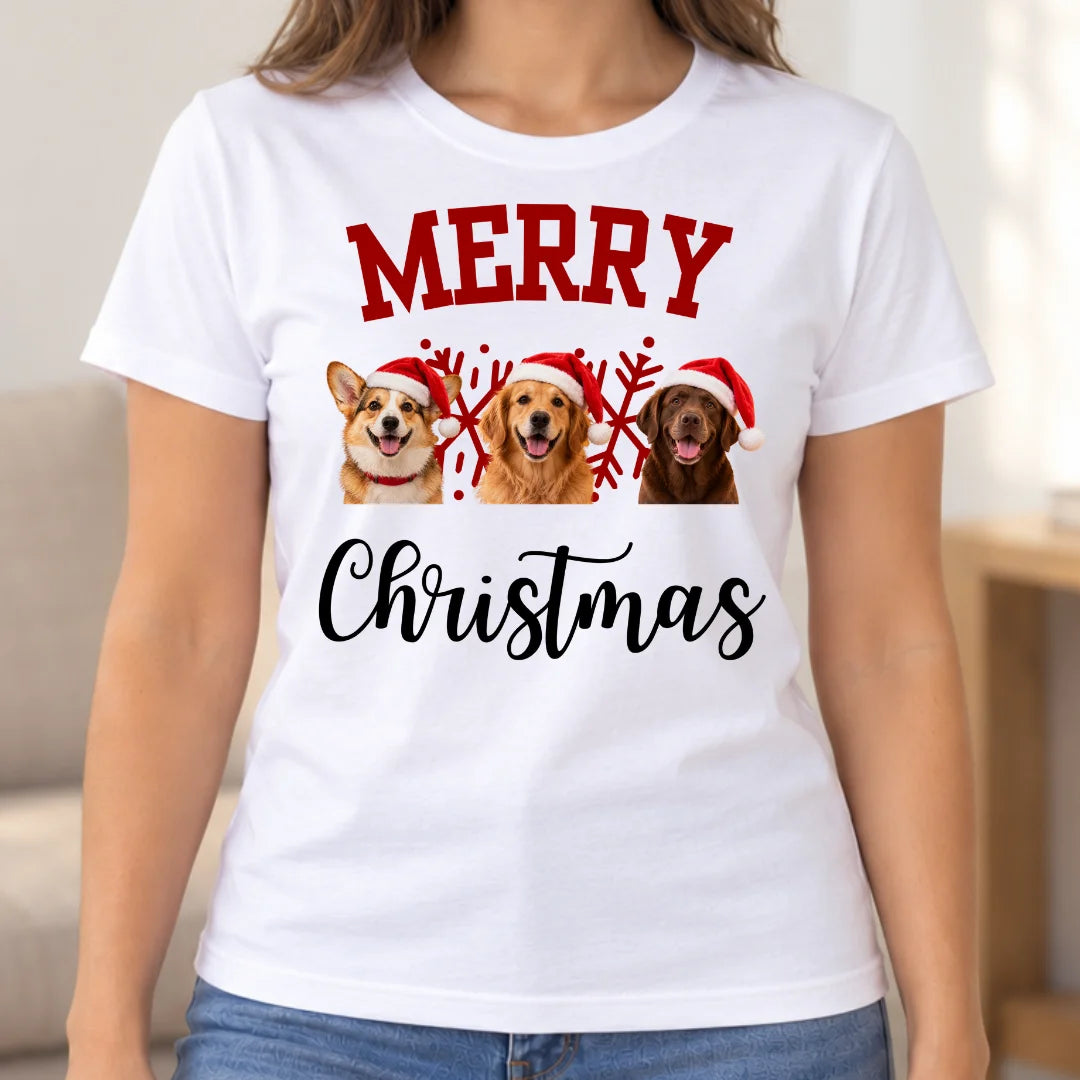 Navidad con Patitas – Camiseta Personalizada con Foto de Mascota