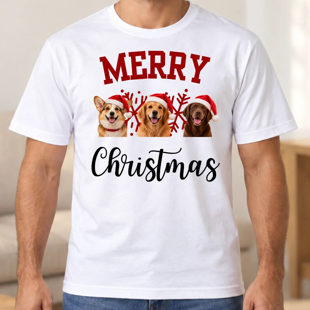 Navidad con Patitas – Camiseta Personalizada con Foto de Mascota