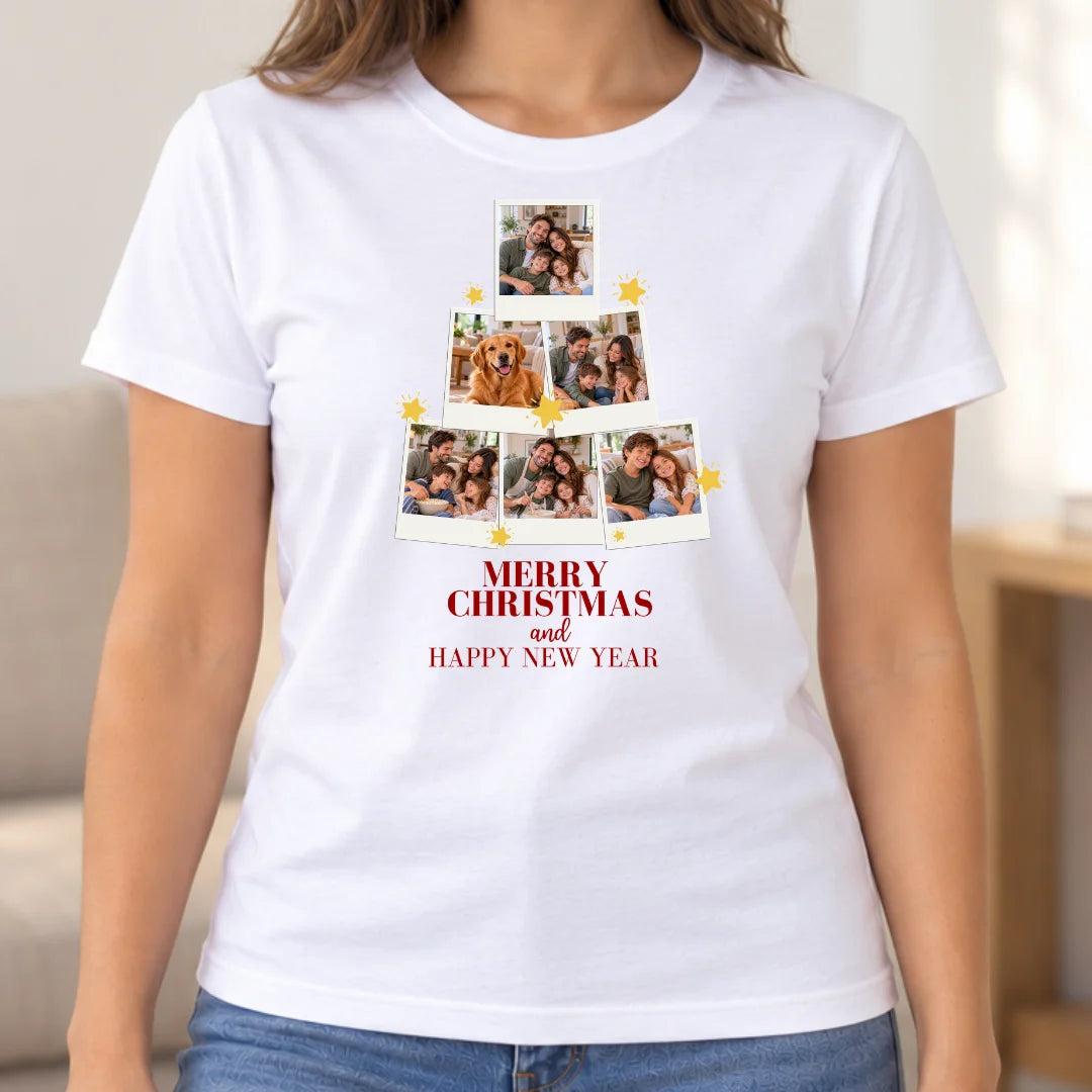 Recuerdos que Brillan – Camiseta Personalizada con Fotos de Navidad