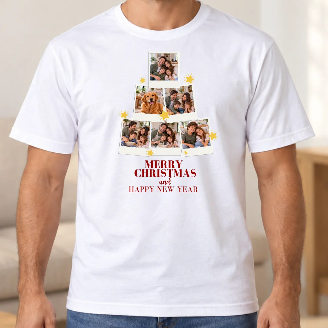 Recuerdos que Brillan – Camiseta Personalizada con Fotos de Navidad