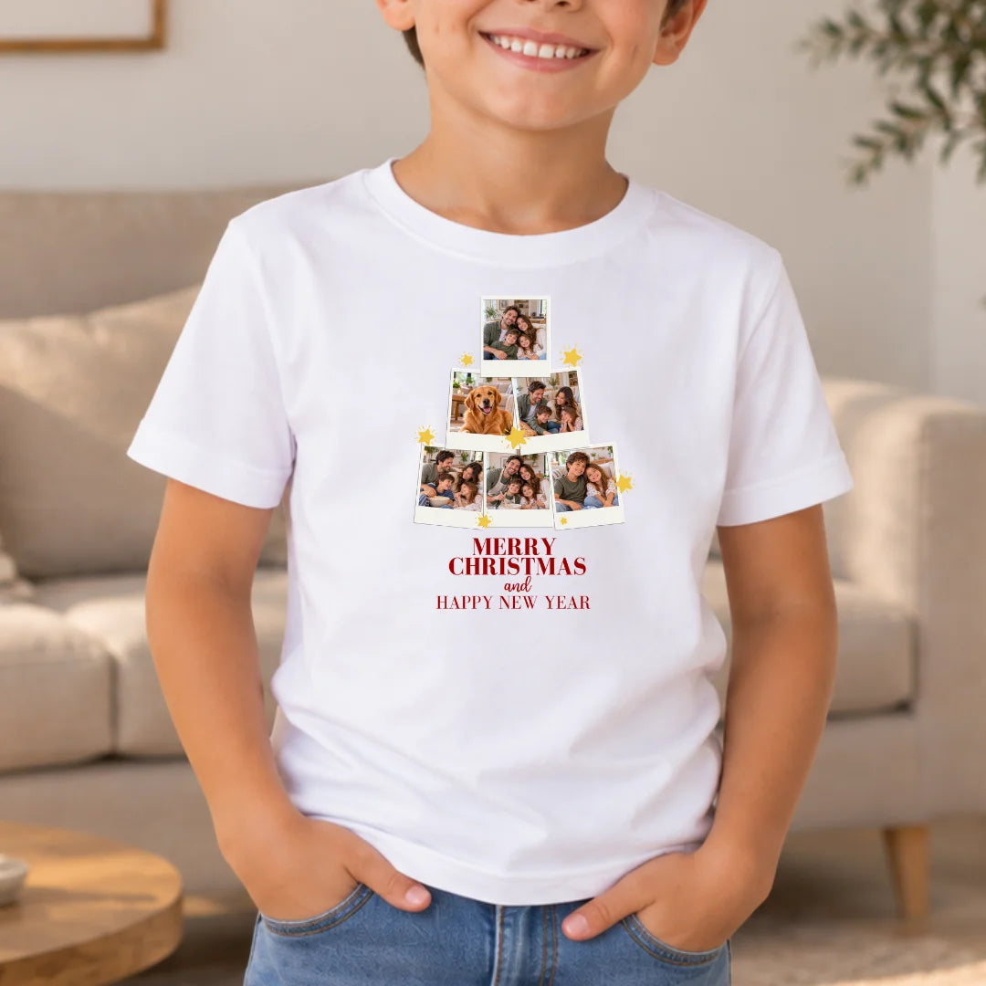 Recuerdos que Brillan – Camiseta Personalizada con Fotos de Navidad