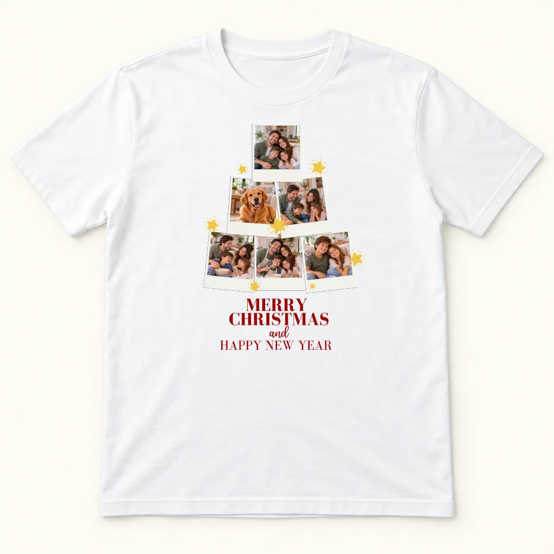 Recuerdos que Brillan – Camiseta Personalizada con Fotos de Navidad