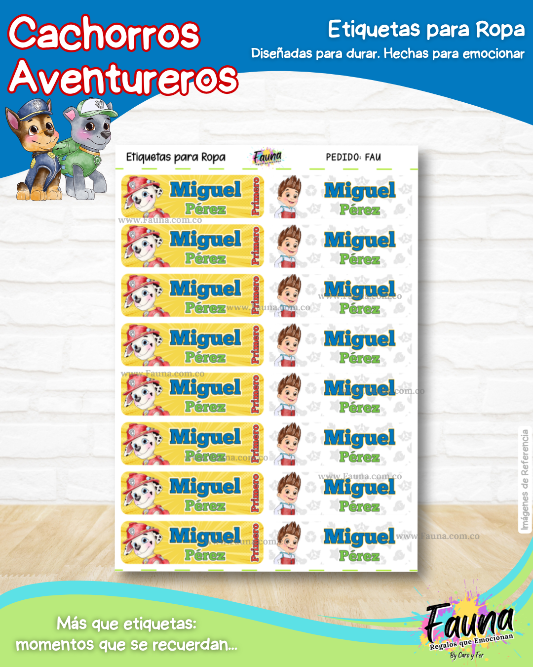 Cachorros Aventureros 🐾 - Etiquetas Escolares Premium Personalizadas