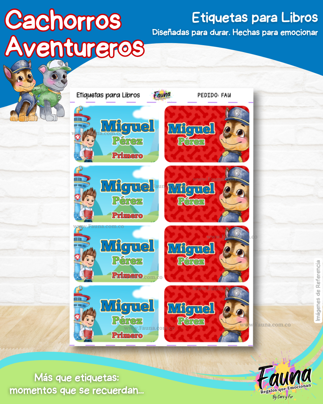 Cachorros Aventureros 🐾 - Etiquetas Escolares Premium Personalizadas