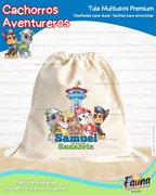 Cachorros Aventureros 🐾 - Tula personalizada para niños – multiusos con nombre