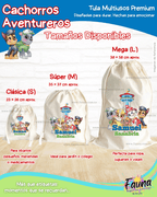 Cachorros Aventureros 🐾 - Tula personalizada para niños – multiusos con nombre